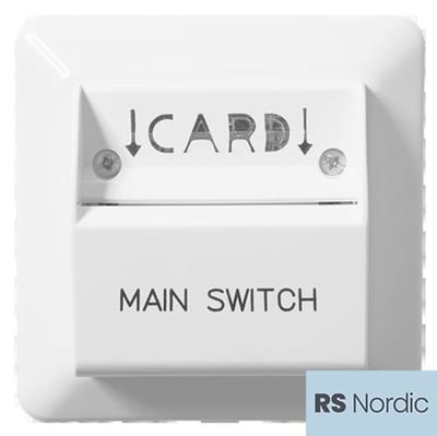 RS Nordic Key-Card Switch, 1/2/6-in, 16 A, White