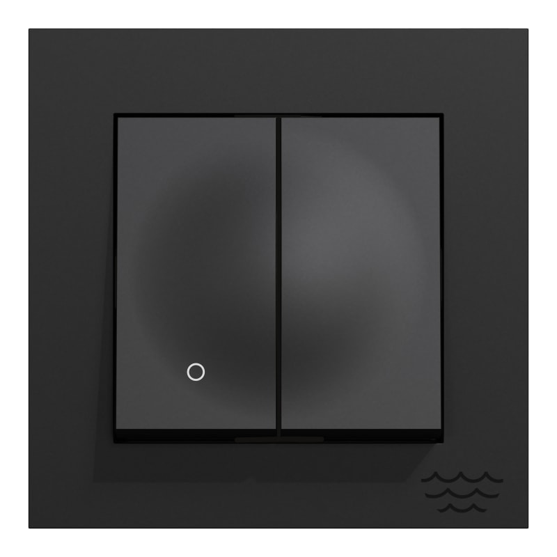 Switch 2+1 Pole Flush Plus HP Black (EKO30008)