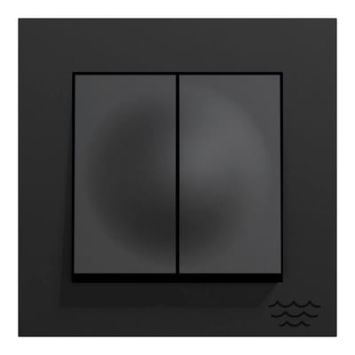 Switch 6+6 Double Two-Way Flush Plus HP Black
