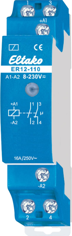 Eltako ER12-110-12..230V UC Electronic Relay 1 NO + 1 NC, 16 A / 250 V AC