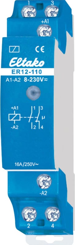 Eltako ER12-110-12..230V UC Electronic Relay 1 NO + 1 NC, 16 A / 250 V AC