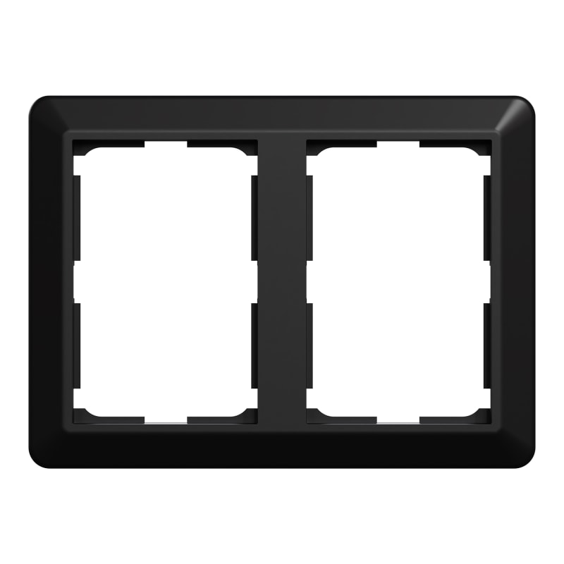 2-Hole Double Socket Frame RS Black (EKO40018)