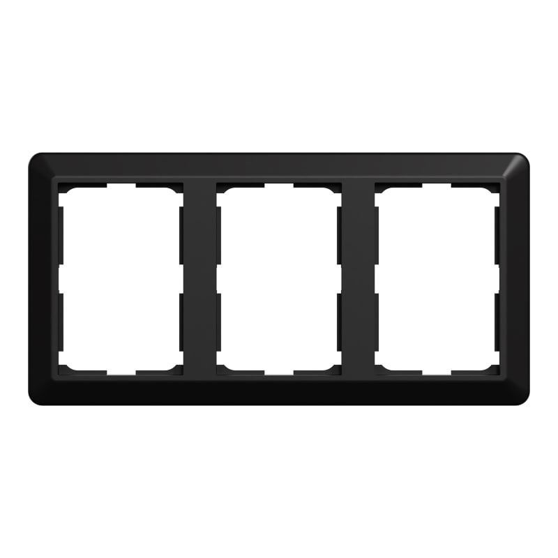 3-Hole Double Socket Frame RS Black (EKO40019)