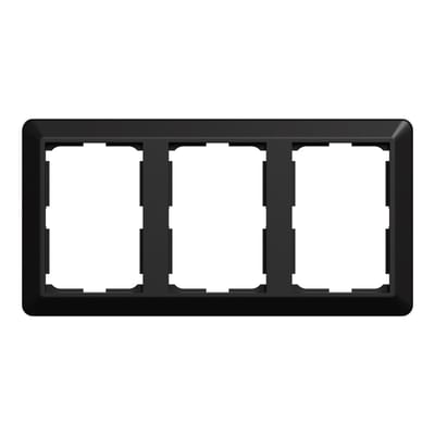 3-Hole Double Socket Frame RS Black