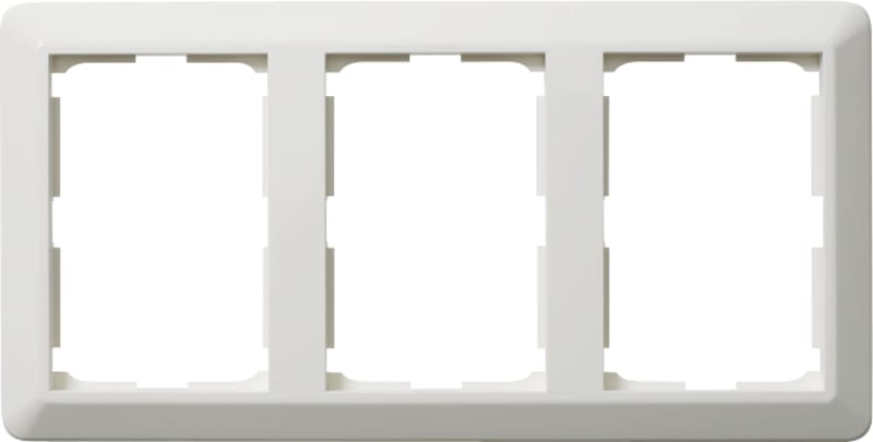 3-Hole RS Double Socket Frame POLAR WHITE (EKO09107)
