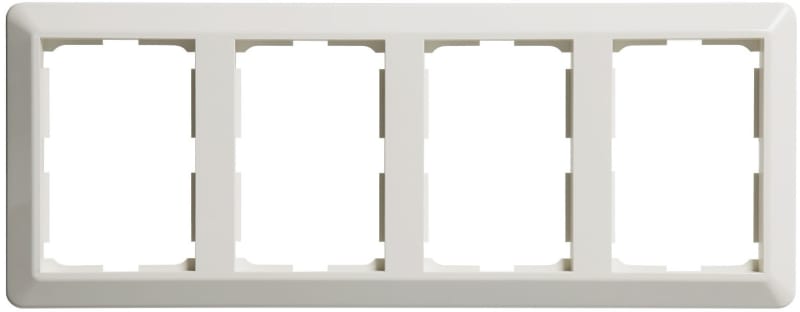 4-Hole RS Double Socket Frame POLAR WHITE (EKO09108)