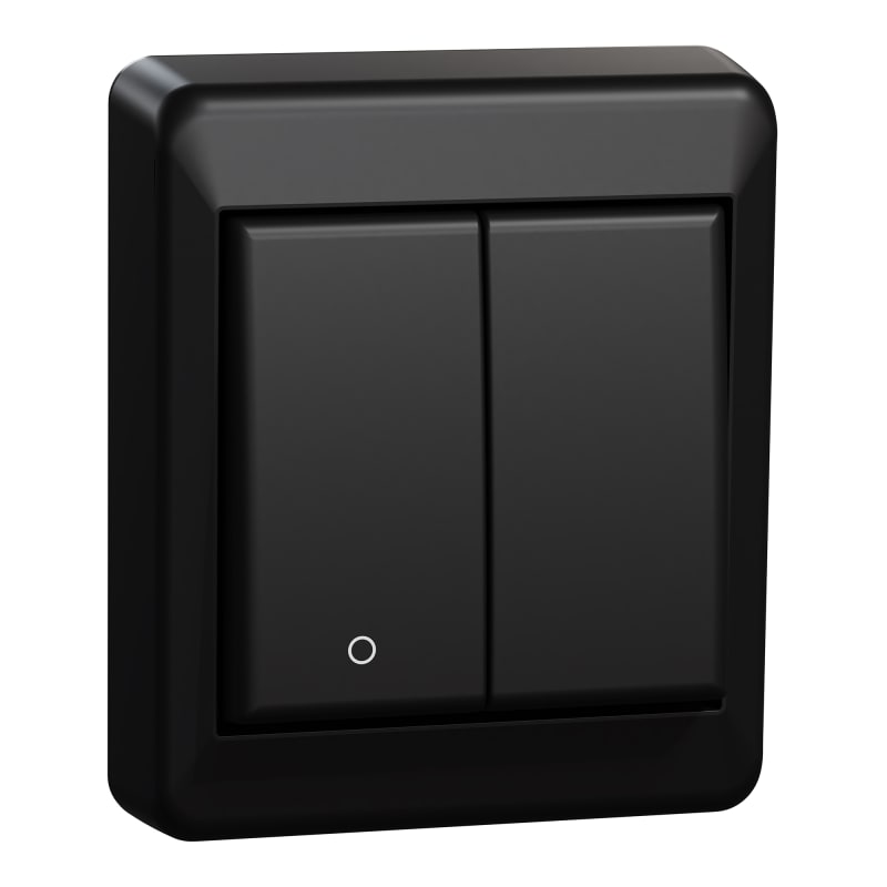 Switch 2+1 Pole Surface RS Black (EKO40034)