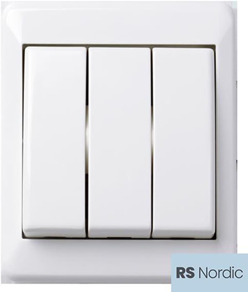 ELKO RS 1+1+1 Surface Rocker Switch Push-in PURE WHITE (EKO07554)