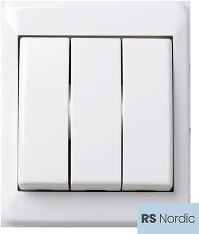 ELKO RS 1+1+1 Surface Rocker Switch Push-in PURE WHITE