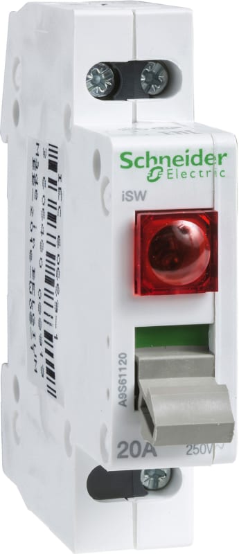 Schneider Electric switch ACTI9 iSW with indicator - 2 poles - 20 A - 250V A9S61220