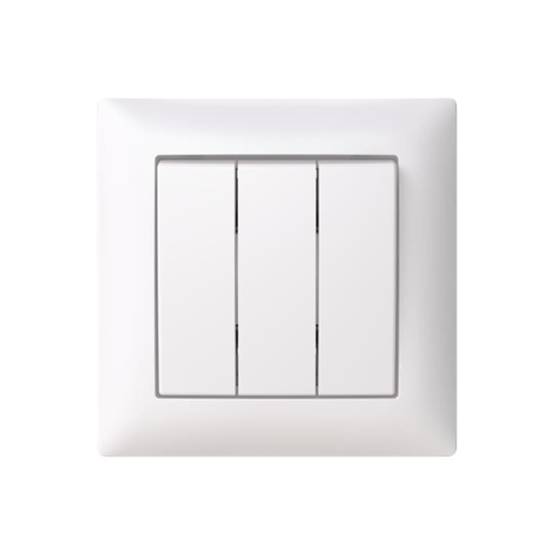 SAGA Switch 1+1+1, recessed, 1-Pole + 1-Pole + 1-Pole, with frame (2TKA00005010)