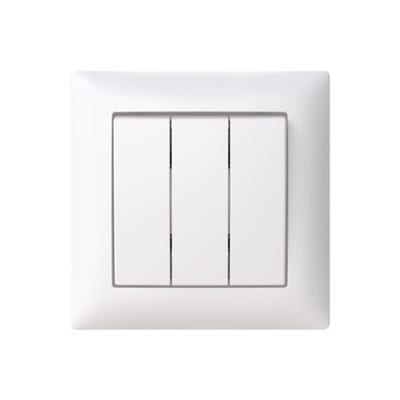 SAGA Switch 1+1+1, recessed, 1-Pole + 1-Pole + 1-Pole, with frame