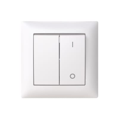 SAGA Switch 2+1, recessed, 2-Pole + 1-Pole, with frame