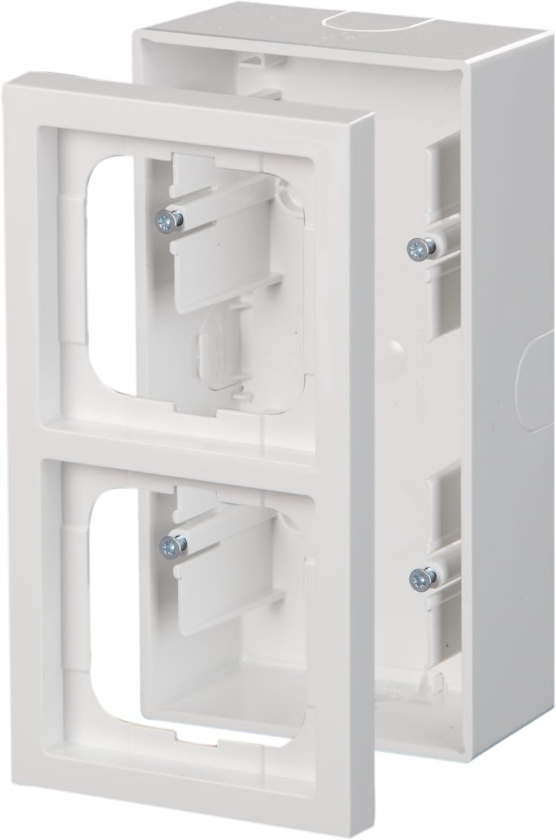 ABB Impressivo Surface-Mount Cover Plate, 2-Gang, White (1722S80-84)