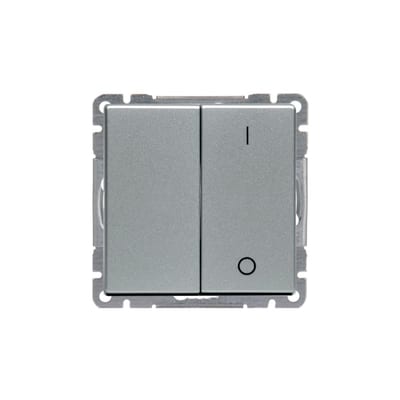 Impressivo Switch 2-1 Flush 2+1P Aluminium