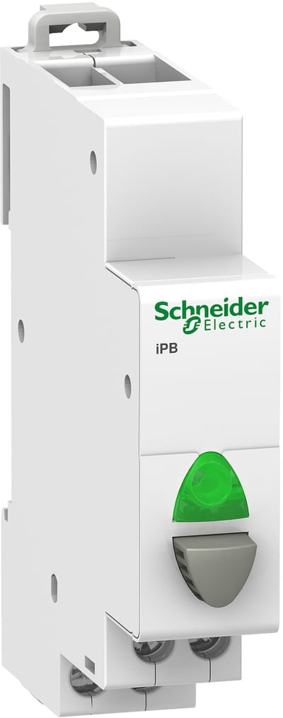 Schneider Electric A9E18036 Acti9 iPB Push-Button 1NO with Green LED, 110-230 V AC