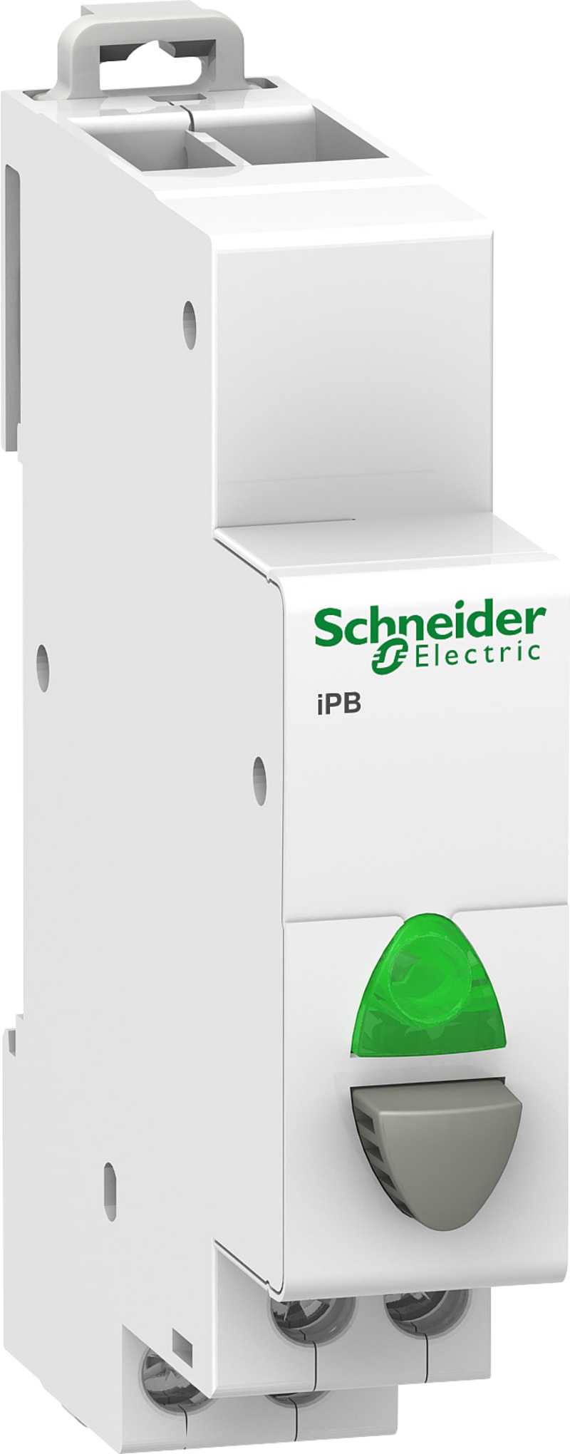 Schneider Electric Acti9 iPB 1NO Push-Button Grey, Green LED 12-48 V AC/DC A9E18038