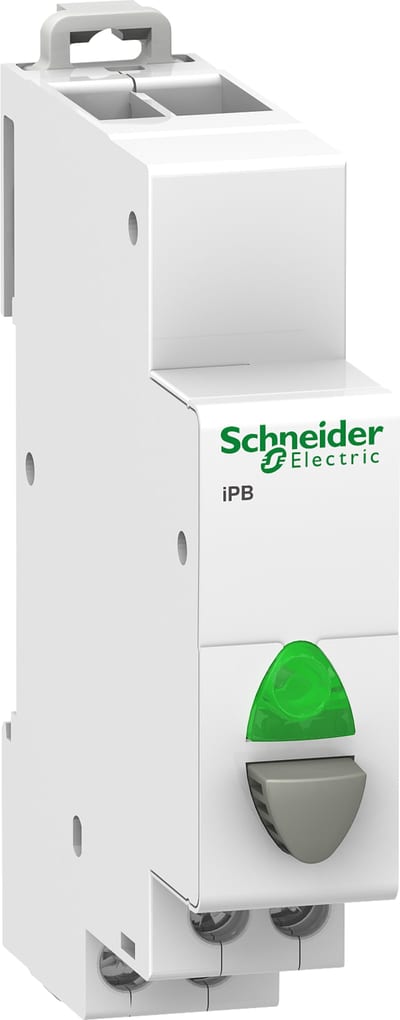 Schneider Electric ACTI9 iPB 1NC single push button grey - indicator light red 12-48VAC/dc A9E18039
