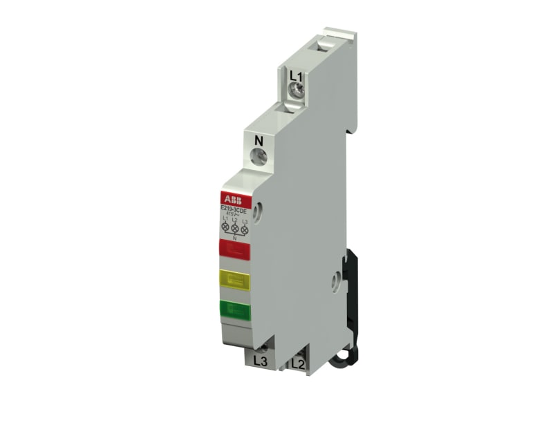 ABB 2CCA703902R0001 multi indicator light with 3 red, yellow, green LEDs Voltage range = 415-230 VACPDC Module width 0,5