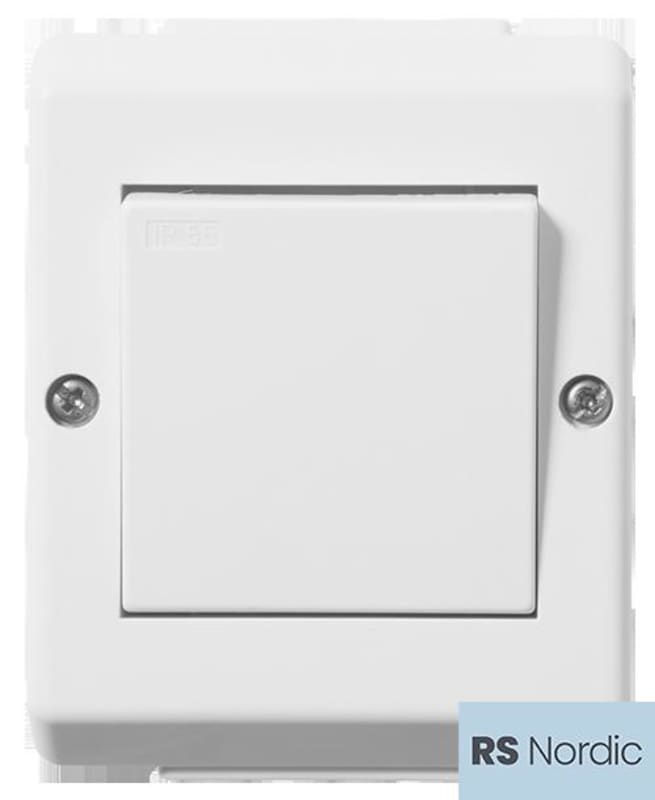 1-Pole switch IP55 Surface RS PURE WHITE (EKO07465)