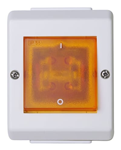 2-Pole switch with Light IP55 Surface RS PURE WHITE