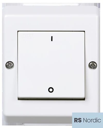 2-Pole switch Impulse IP55 Surface RS PURE WHITE
