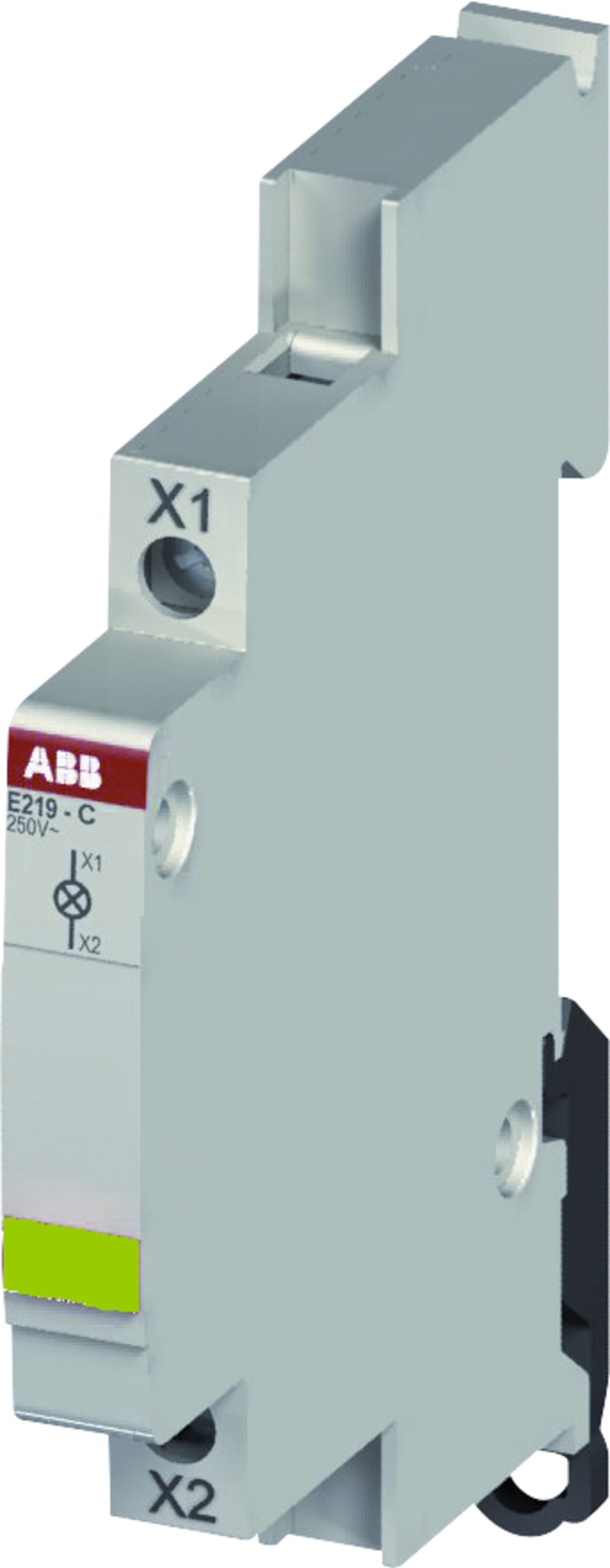 ABB Indicator light with maintenance-free LED, LED colour: green 115-250 VACPDC, 12-48 VACDCPDC, 110-220 VDCPDC Module width 0,5 E219-D