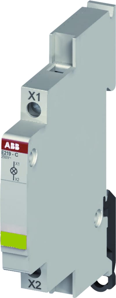 ABB Indicator light with maintenance-free LED, LED colour: green 115-250 VACPDC, 12-48 VACDCPDC, 110-220 VDCPDC Module width 0,5 E219-D