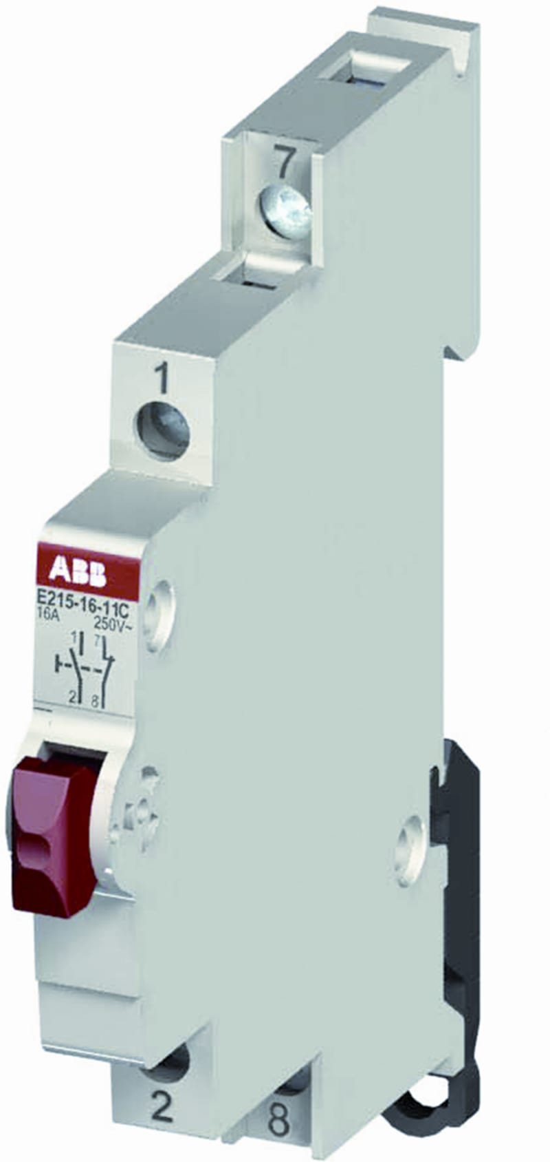 ABB 2CCA703154R0001 Pushbutton 1 NO + 1 NC, Rated current: 16A/250 VACPDC, Button colour: black, Module width 0,5