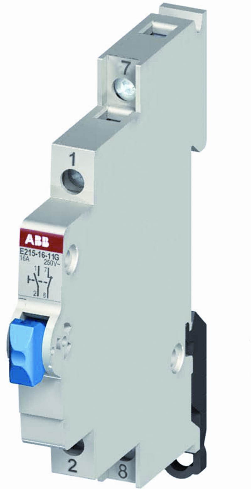 ABB 2CCA703155R0001 Pushbutton 1 NO + 1 NC, Rated current: 16A/250 VACPDC, Button colour: blue, Module width 0,5
