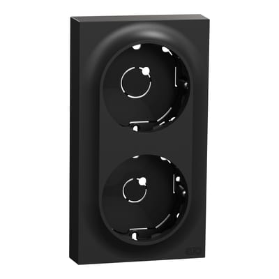 Double wall-mounted cover low One Black