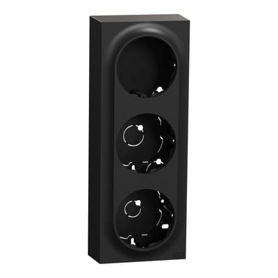 Triple wall-mounted cover high One Black