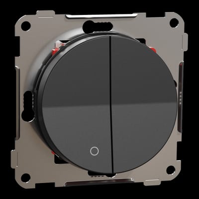 Switch 2+1-Pole screw connection One Black