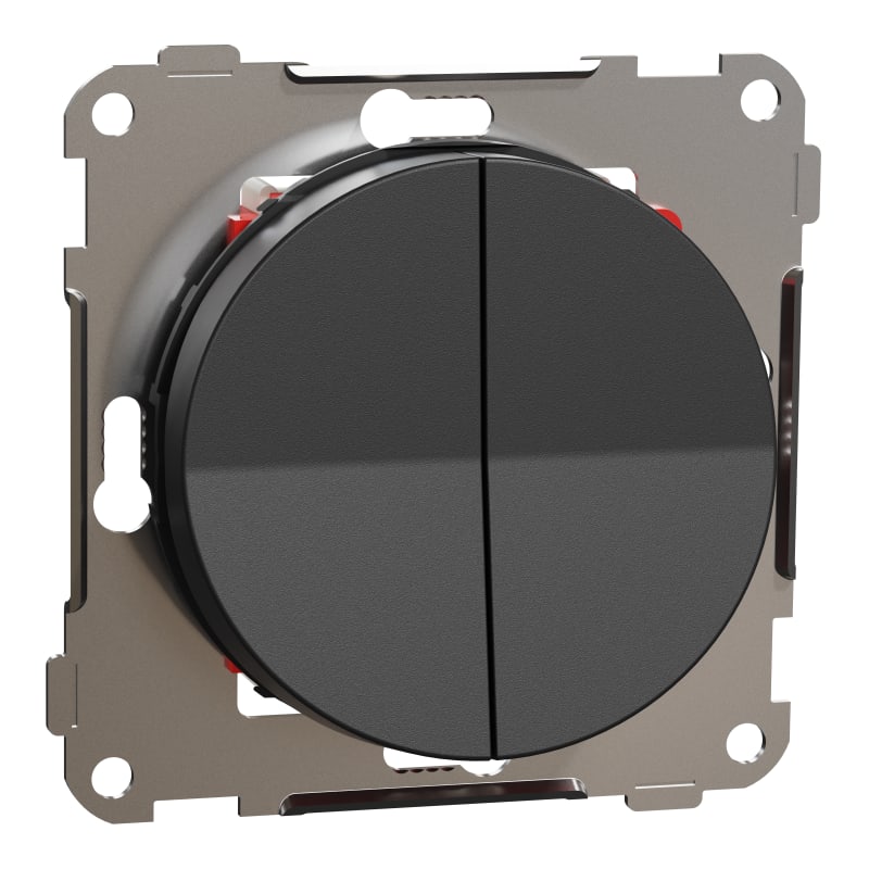 Switch 6+6 screw connection One Black (EKO50051)