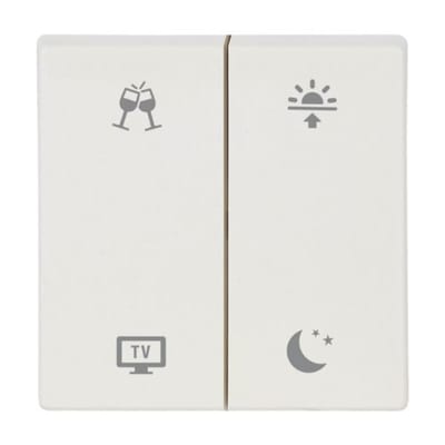 Eaton CWIZ-02/98 Double Rocker, Glossy Signal White, Dinner/TV/Morning/Evening
