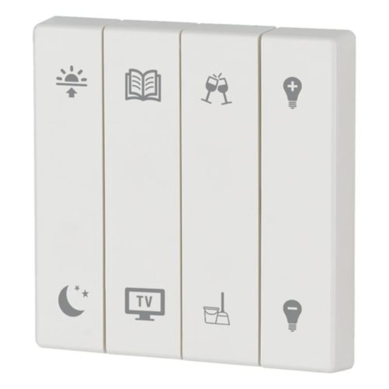 Eaton 4-gang rocker, signal white, night/TV/dinner (CWIZ-04/K8)