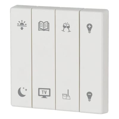 Eaton 4-gang rocker, signal white, night/TV/dinner