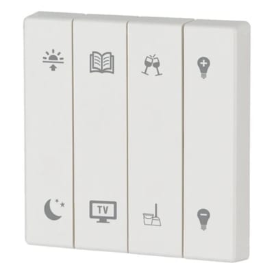 Eaton CWIZ-04/M7 Four-Field Rocker with Symbols, Alpine White Matt