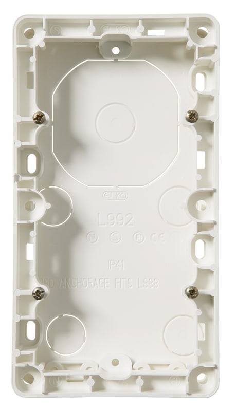 WALL-Mounted Cover Double H=18mm POLAR WHITE (EKO09380)