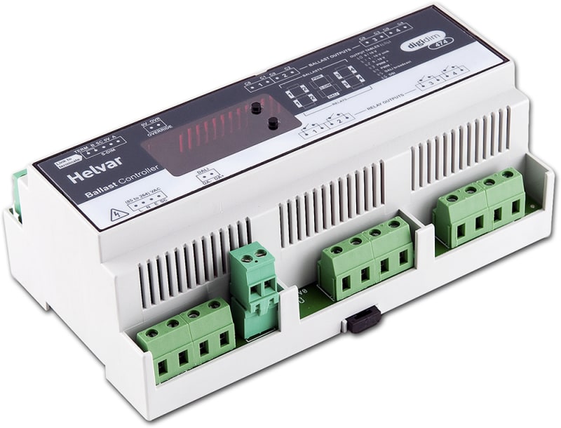 Helvar Digidim 474, 4-Channel reaktor control DALI for 0/1-10V/ DSI/PBM konverter