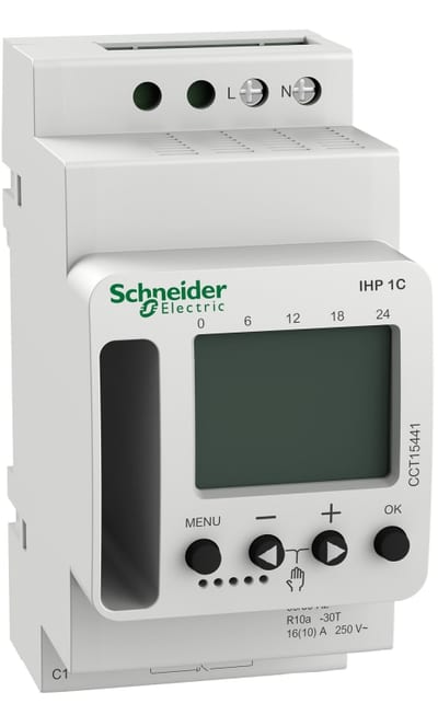 Schneider Electric ACTI9 IHP 1C w (24H/7D) programmable time switch CCT15441