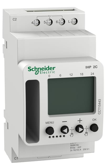 Schneider Electric ACTI9 IHP 2C w (24H/7D) programmable time switch CCT15443