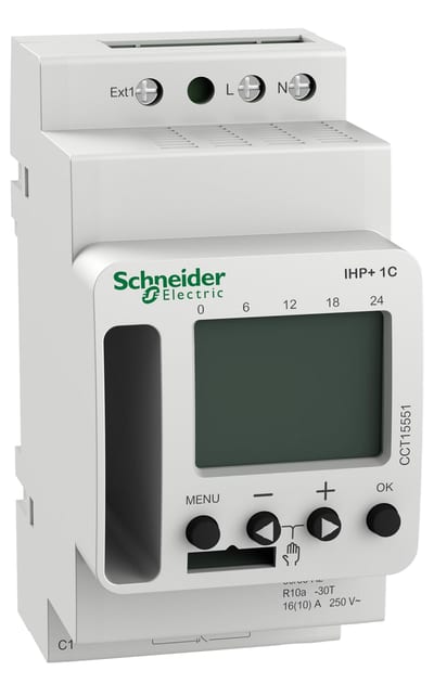 Schneider Electric ACTI9 IHP+ 1C (24H/7D) SMARTw programmable time switch CCT15551