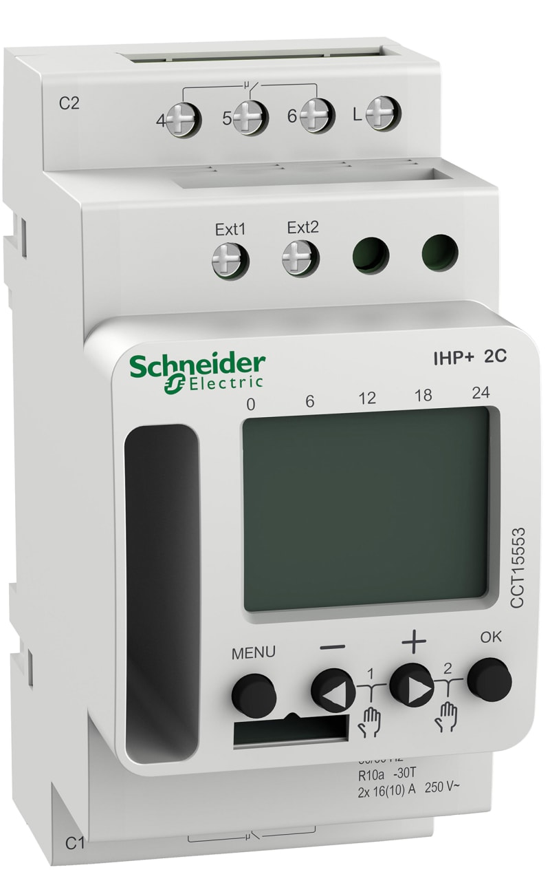Schneider Electric ACTI9 IHP+ 2C (24H/7D) SMARTw programmable time switch CCT15553