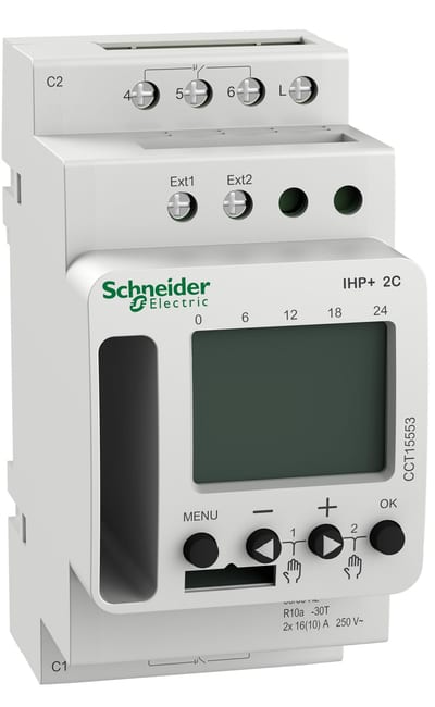 Schneider Electric ACTI9 IHP+ 2C (24H/7D) SMARTw programmable time switch CCT15553