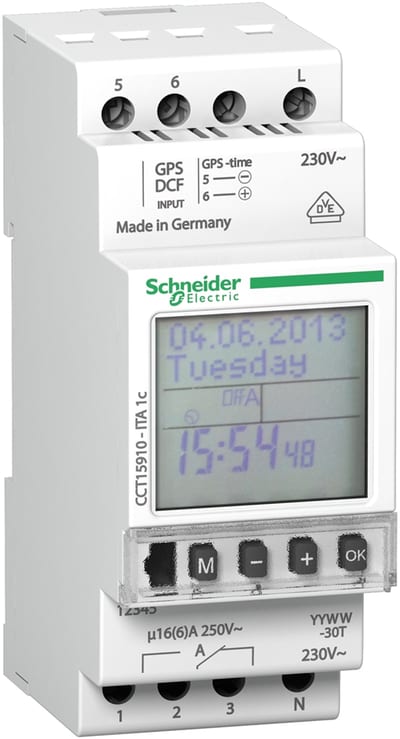 Schneider Acti9 ITA 1-Channel Weekly/Yearly Time Switch 230 V AC