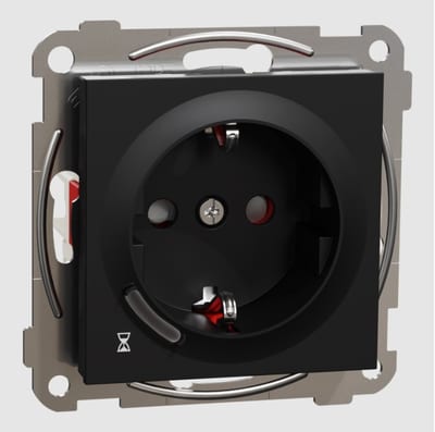 Plus single socket with timer 16A Black