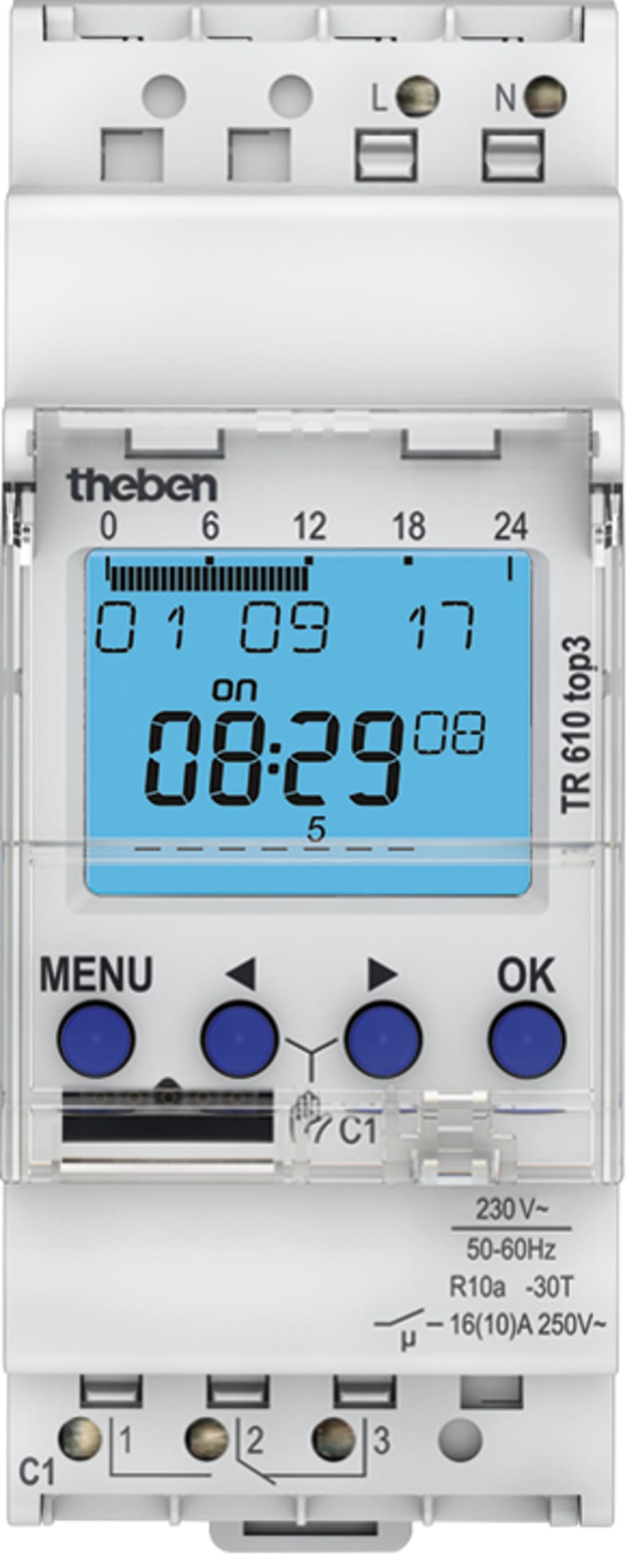 Dig.Weekly timer 1-CHANNEL TR610TOP3 230V (TR610 TOP3)