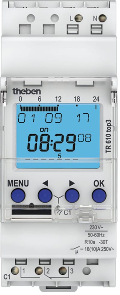 Dig.Weekly timer 1-CHANNEL TR610TOP3 230V
