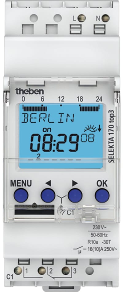 Astronomical Time Switch SELEKTA 170 TOP3, 1-Channel, 230 V